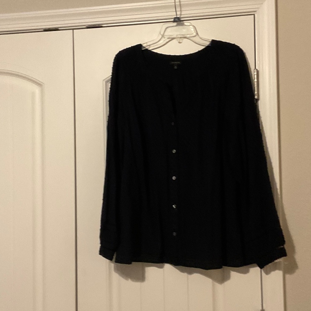 Talbots Black Button-Up Blouse